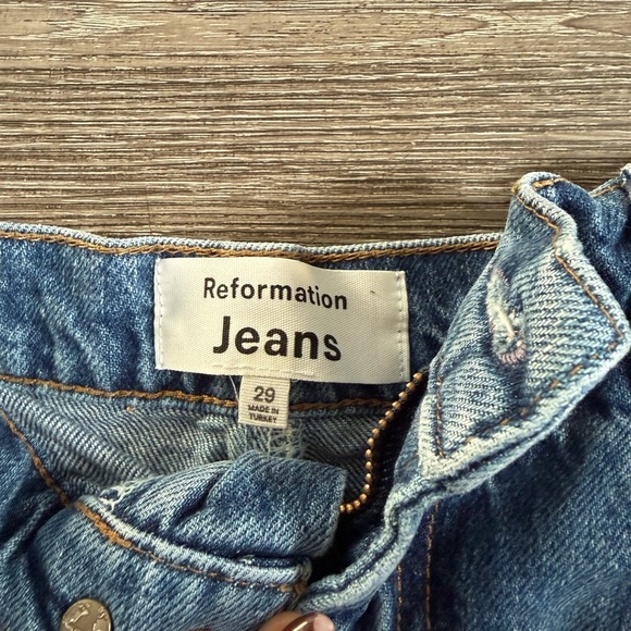 Reformation Blue Denim Maxi Skirt with Slit - Picture 4 of 9